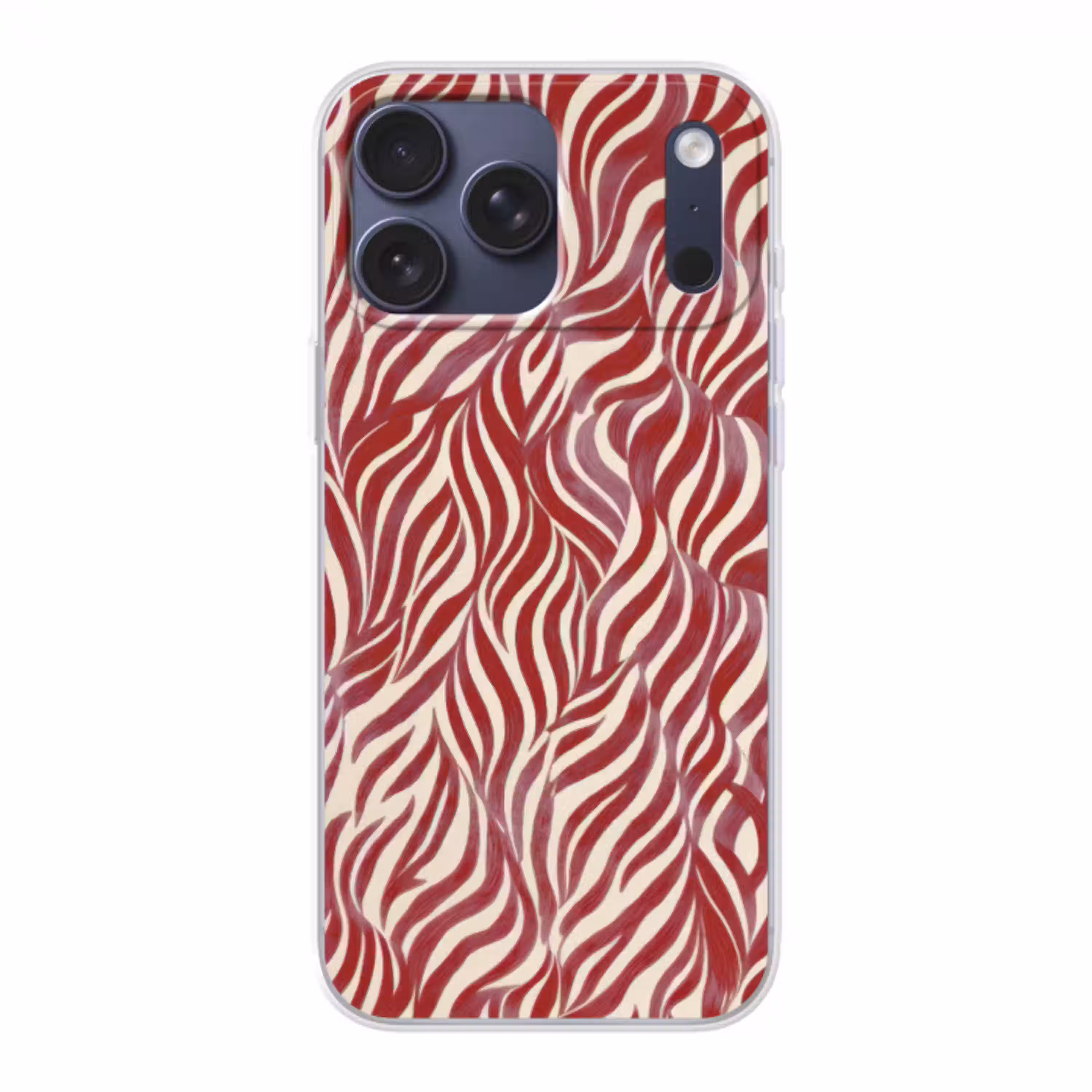 Golvende vormen - Abstract - Rood Telefoonhoesje iPhone 17 Pro Max klein -3d