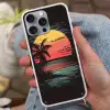 Strand - Minimalistisch - Zon - Oranje Hoesje iPhone 16 Pro Max met koord klein -sfeer3