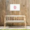 Bisous - Lip - Wit - Rood Tuinposter op houten frame 2 cm dik klein -sfeer4