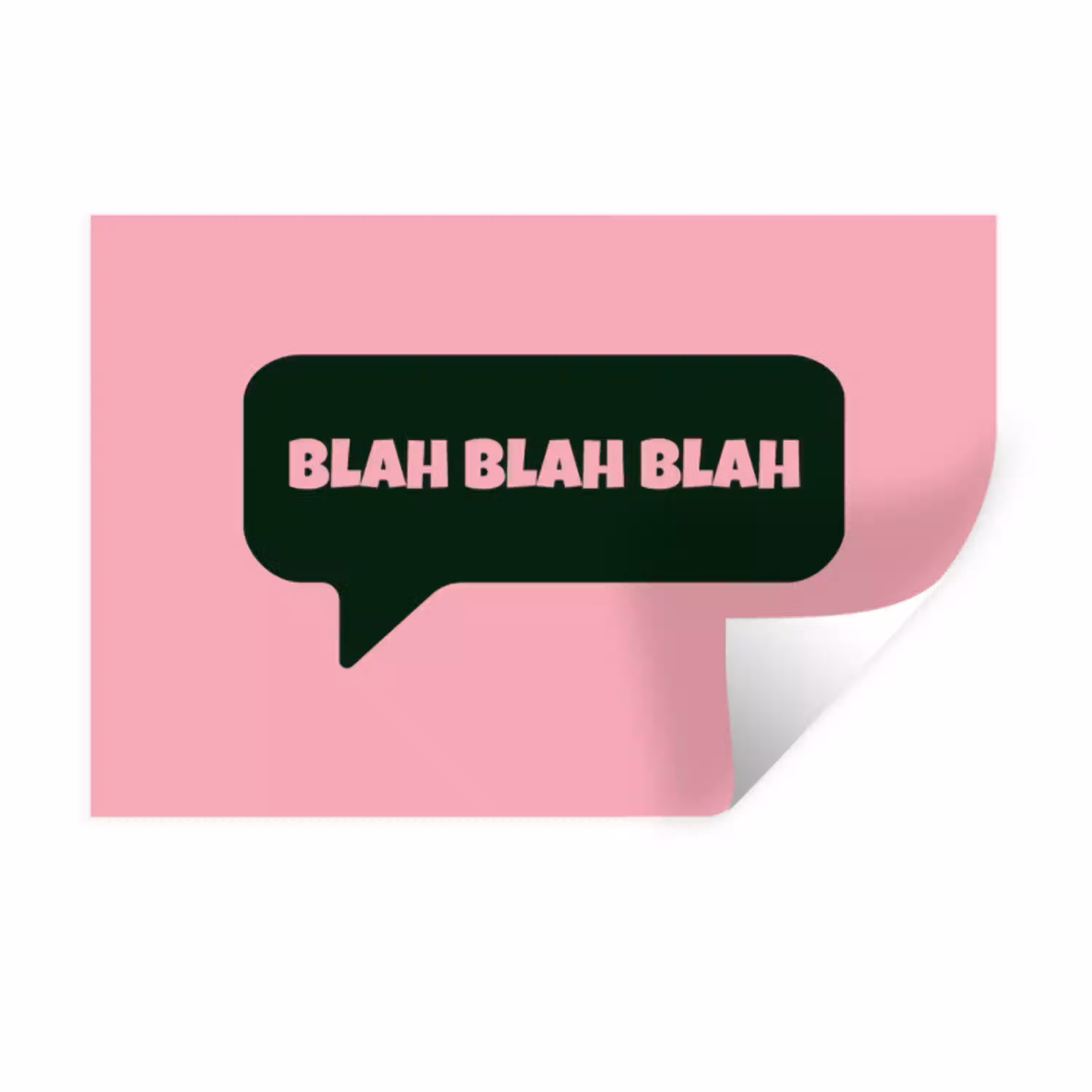 Roze - Tekstwolk - Groen - BLAH BLAH BLAH Muursticker klein -3d