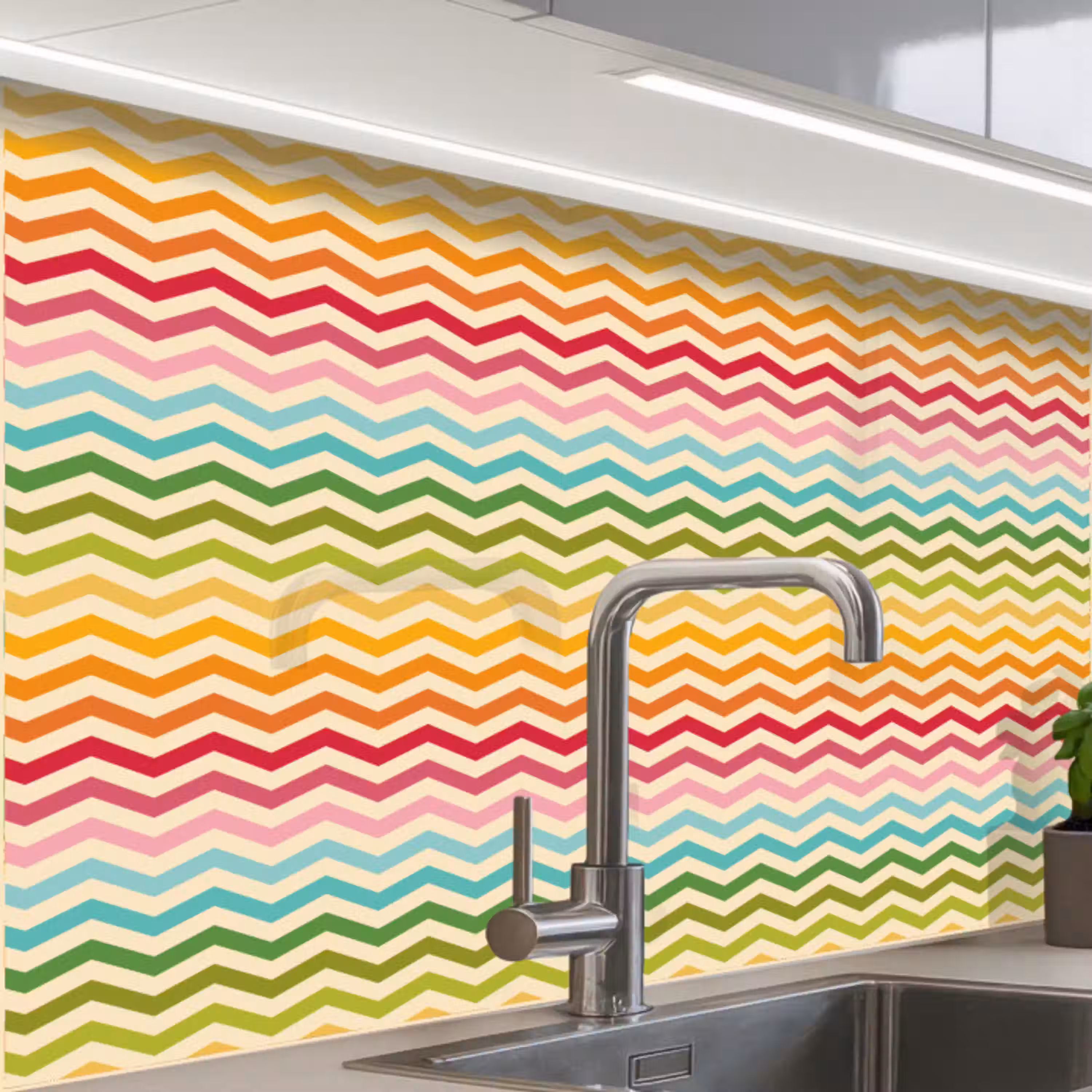 Patroon - Regenboog - Retro keuken achterwand 2 middel 865 -zzzz3d_schuin