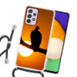 Gier - Tak - Zon - Oranje Hoesje Samsung Galaxy A52 5G met koord klein -sfeer1