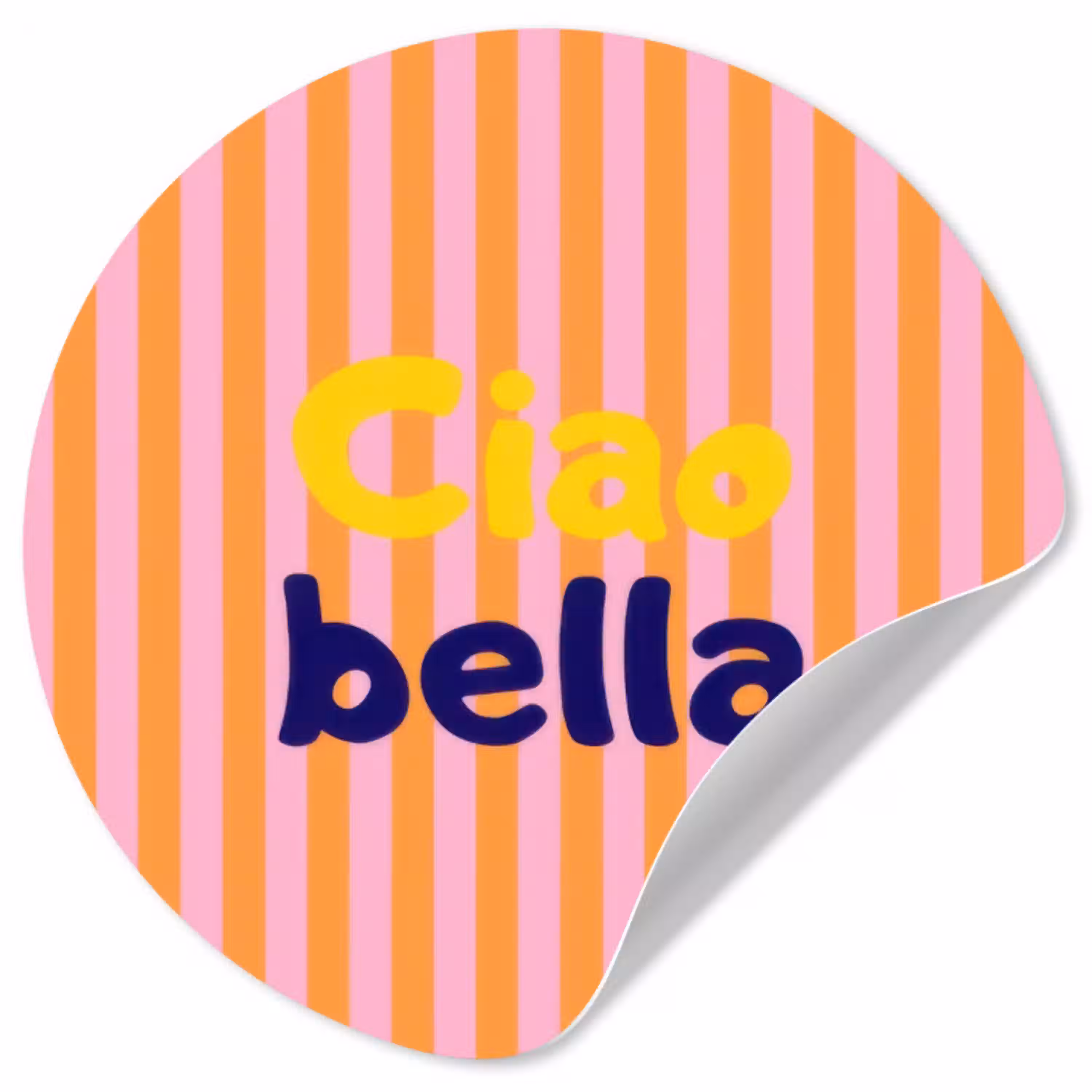 Verticaal - Strepen - Oranje - Ciao bella Wandcirkel behangsticker klein -3d