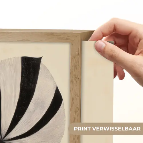 Bladeren - Gestreept - Stengel - Beige Light Box met batterij (Wandlamp) middel -USP_websiteprintNL