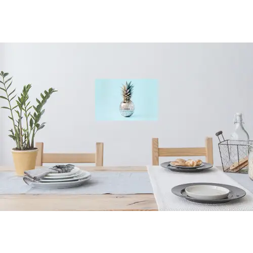Blauw - Ananas - Disco - Discobal Muursticker klein -eettafel