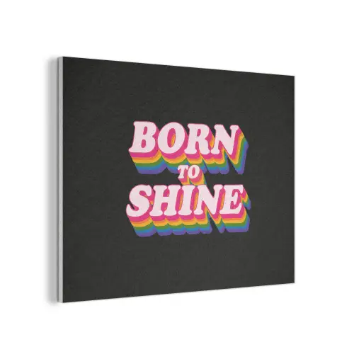 Quote - Regenboog - Roze - Zwart PET vilt klein -3d