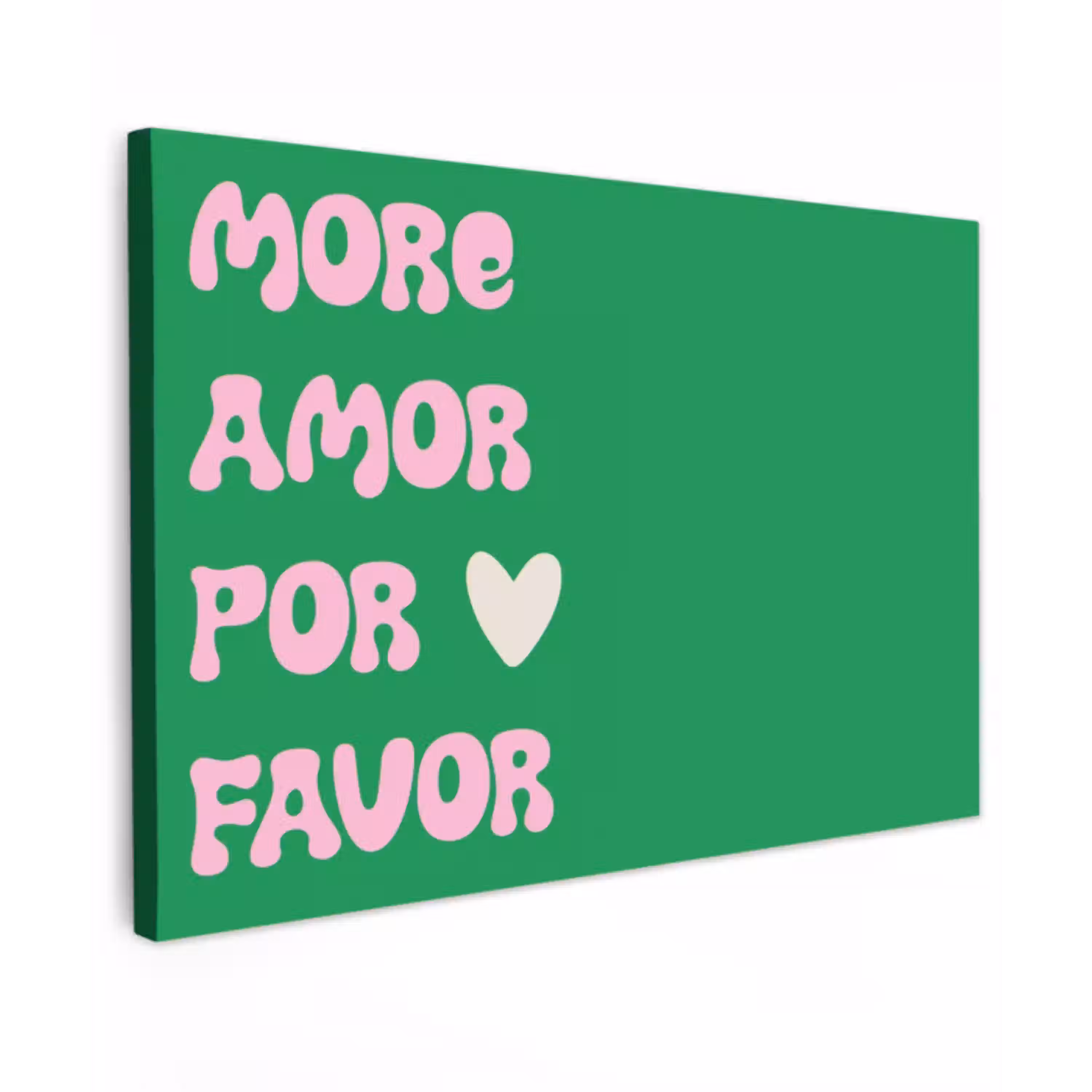 Amor - Valentijn - Groen - Tekst canvas 2cm klein -z3d