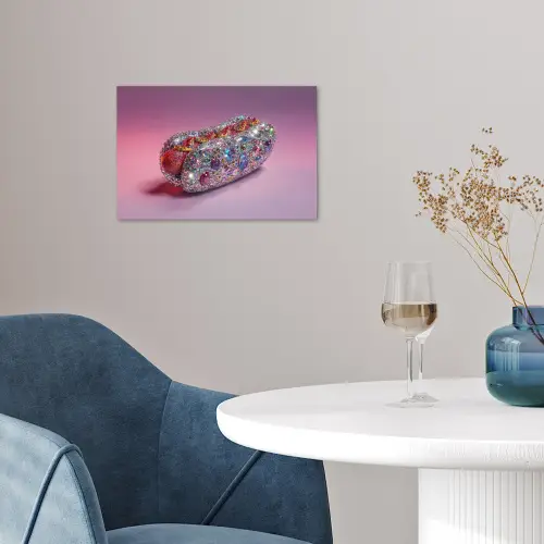 Hotdog - Steentjes - Glitters - Paars poster papier klein -sfeer3