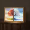 Seizoenen - Kunst - Boom - Winter - Herfst Light Box met kabel (Tafellamp) klein -z3d_website