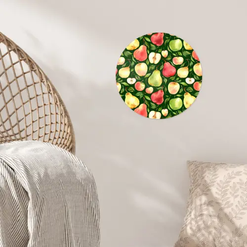 Appels - Peren - Fruit - Groen Wandcirkel behangsticker klein 186 -sfeer4