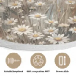 Madelief - Illustratie - Wit Akoestische PET Vilt - Rond klein -closeup_DE