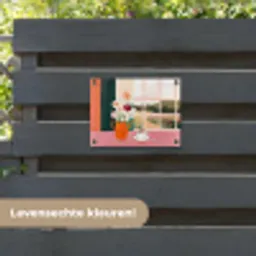 Bloemen - Koffie - Raam tuinposter los doek klein -sfeer3