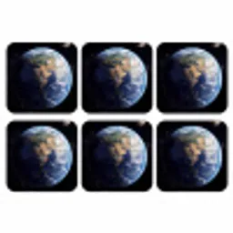 Aarde - Ruimte - Blauw - Groen onderzetter kurk middel -3d