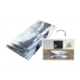 Sneeuwlandschap - Bergen - Rivier - Winter Keukenloper - keukenmat middel -3d