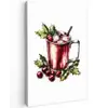 Drank - Winter - Cocktail - Rood Tuinposter op houten frame 2 cm dik middel -3d
