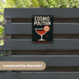Cocktail - Zwart - Illustratie tuinposter los doek klein -sfeer3