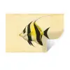 Vis - Sierlijk - Rugvin - Geel Muursticker klein -3d