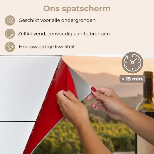 Wijn - Glazen - Druiven - Wijngaard keuken achterwand spatscherm klein -spatscherm_NL