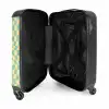 Squares - Groen/Gele golven NBS - Handbagage koffer - Kinderen Unisex middel -binnenkant