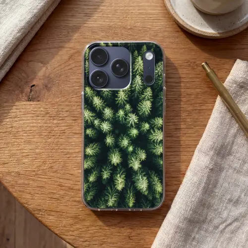 Bomen - Naaldwoud - Structuur Telefoonhoesje iPhone 17 Pro klein -sfeer1