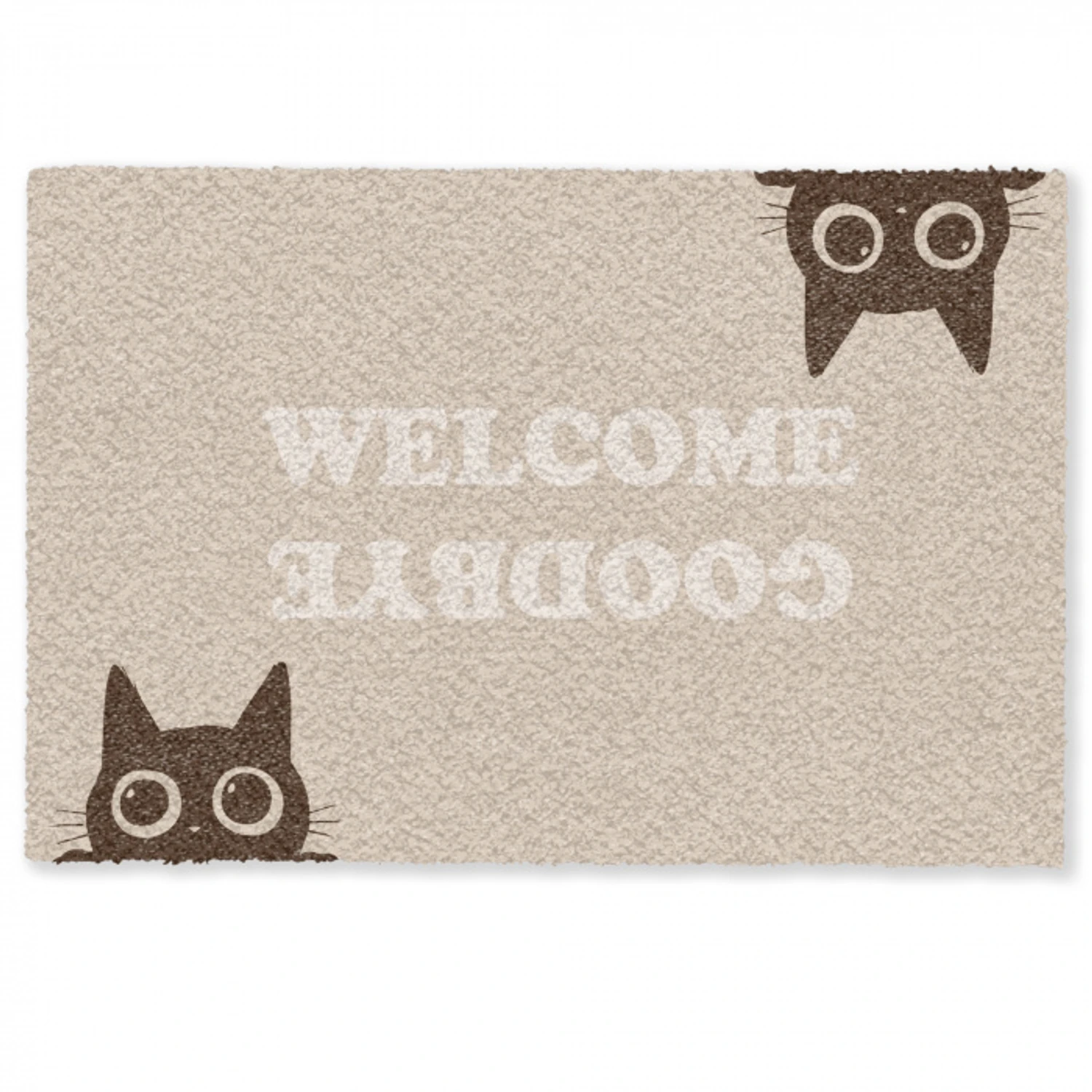 Cat - Beige - Welcome - Goodbye Deurmat klein -zkaufland3d
