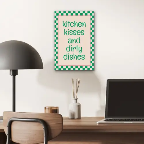 Quote - Groen - Geblokt - Keuken aluminium wit klein -sfeer5
