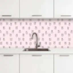 Konijnen - Minimalistisch - Roze keuken achterwand 2 middel 871 -3d