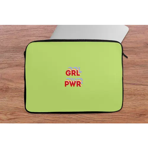 Grl pwr - Groen - Rood - 3D laptophoes neopreen klein -tafel
