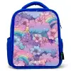 Illustratie van wolken, regenbogen en bloemen Kinderrugzak - Blauw middel -3d