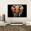 Olifant - Graffiti - Zwart - Dieren - Kleuren aluminium wit klein -sfeer1