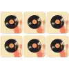 Vinylplaat - Zwart - Verfspatten - Retro onderzetter kurk middel -zkaufland3dotto