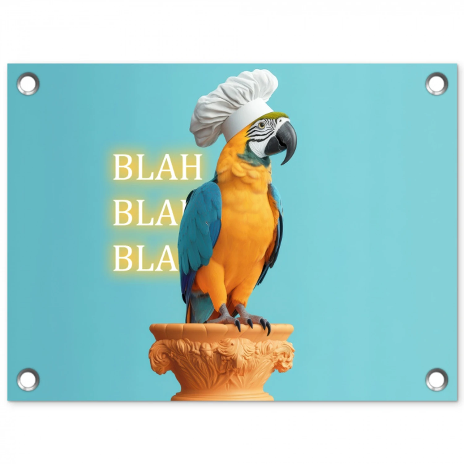 Papegaai - Koksmuts - Quote - Neon tuinposter los doek klein -3d