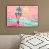 Palmbomen - Golven - Zee canvas 2cm klein -sfeer3