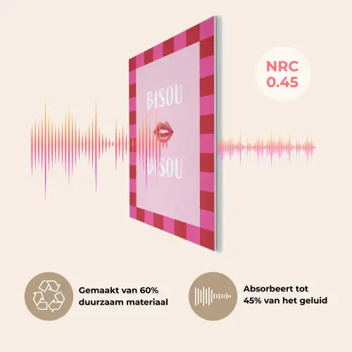 Kiss - Roze - Frans - Valentijn PET vilt klein -USP_NL