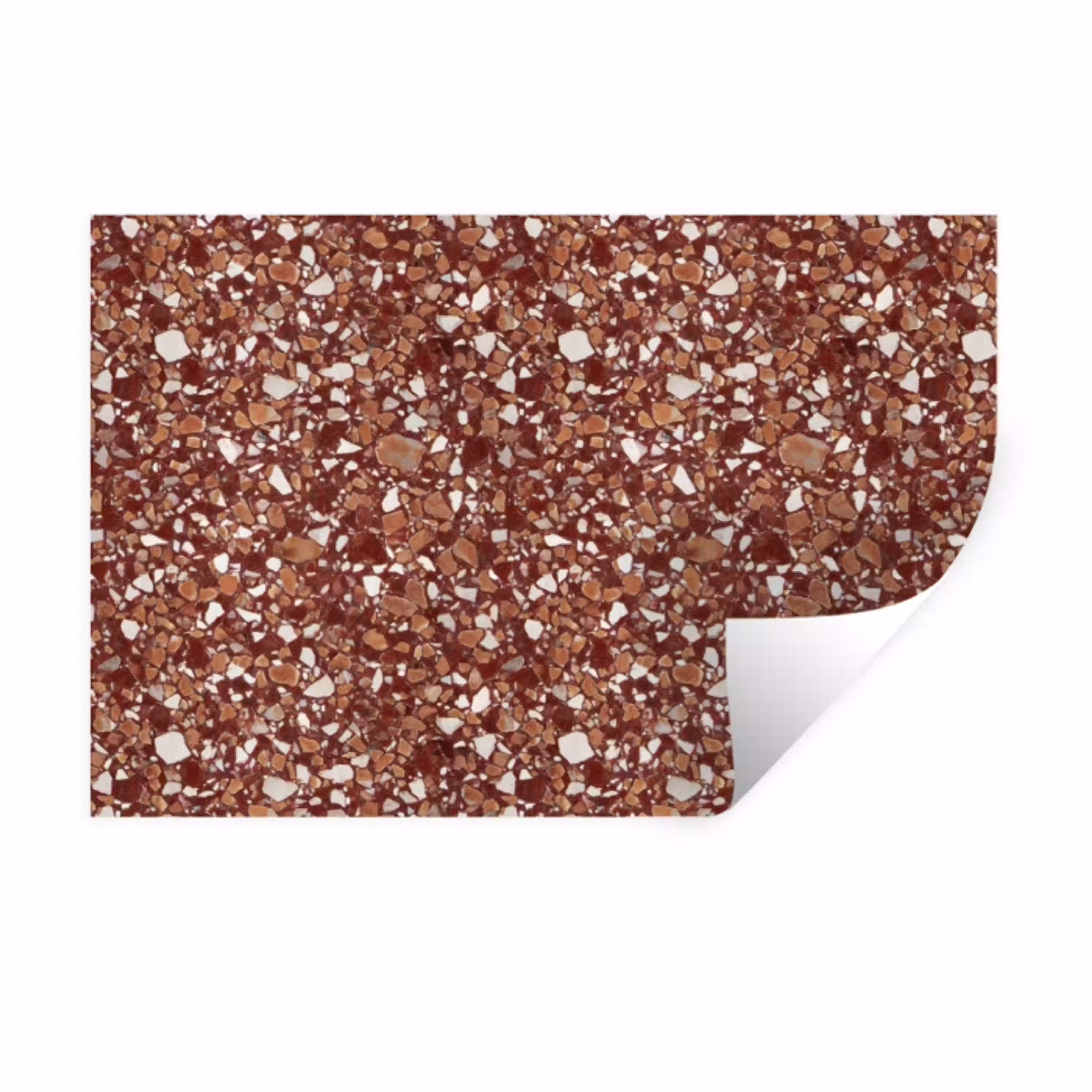Terrazzo - Patroon - Steentextuur - Roodbruin Muursticker klein 286 -3d