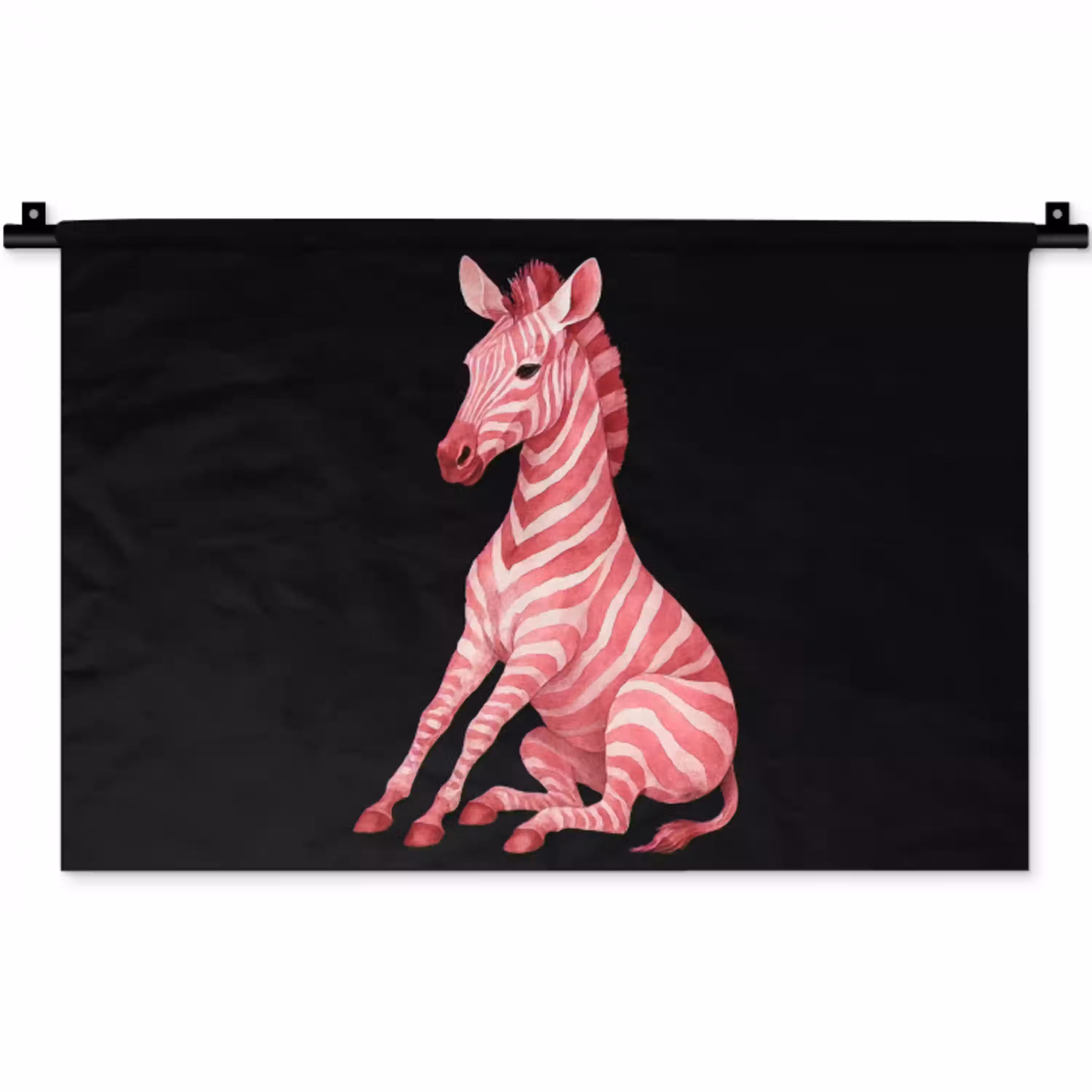 Zebra - Roze - Gestreept Wandkleed katoen klein -zz3d