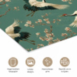 Kersenbloesem - Kraamvogels - Groen poster papier klein 62 -closeup_NL