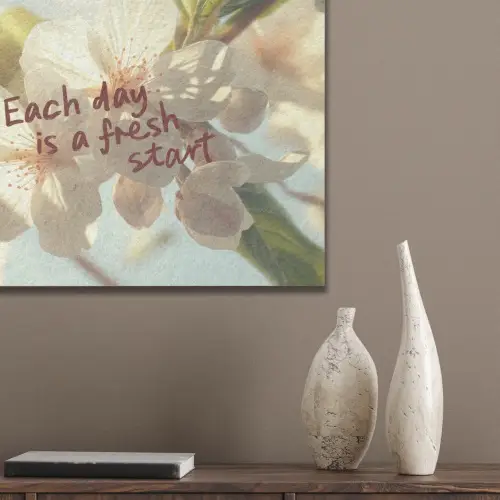 Bloesems - Zonlicht - Quote - Wit PET vilt klein -sfeer6_closeup