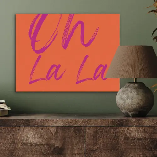 Oh la la - Oranje - Roze - Grafisch PET vilt klein -sfeer2