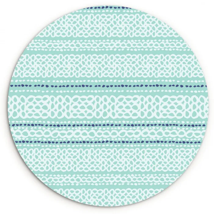 Lijnen - Blauwgroen - Patroon Wandcirkel plexiglas klein 852 -3d