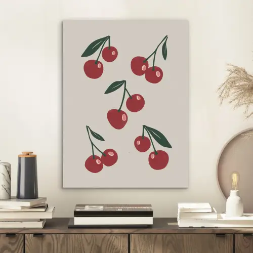 Kersen - Blaadjes - Rood PET vilt klein -sfeer1