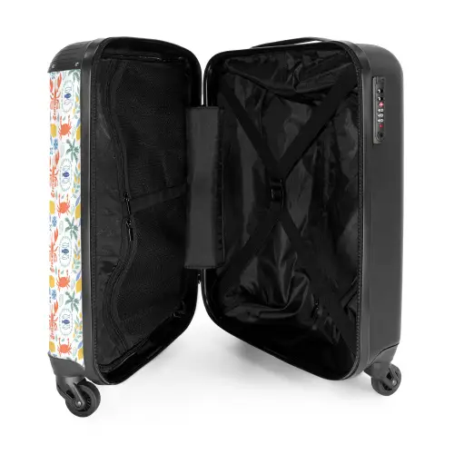 Kreeft en citroen patroon kleurrijk NBS - Handbagage koffer - Kinderen Unisex middel -binnenkant