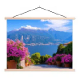 Lake Como - Italië - Landschap textielposter latten blank klein -3d