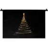 Magisch - Kerstboom - Lichtspiralen - Zwart Wandkleed katoen klein -zz3d
