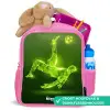 Groene neon omhaal in actie Kinderrugzak - Roze middel -inhoud_NL