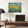 Penseelstreken - Bloemen - Felgeel - Abstract PET vilt klein -sfeer5