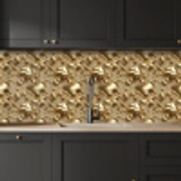 Druppels - Organisch - Goud keuken achterwand 2 middel 871 -sfeer1