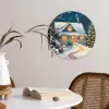 Kerst - Kerstboom - Winter - Huis - Sneeuw Wandcirkel kunststof plaat 5mm dik klein -sfeer4