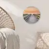 Zonsonderang - Zee - Pad - Gras - Duin - Vogels Akoestische PET Vilt - Rond klein -sfeer4