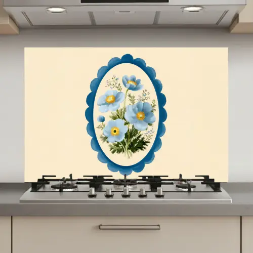 Lijst - Bloemen - Lichtblauw - Illustratie keuken achterwand spatscherm klein -3d_website